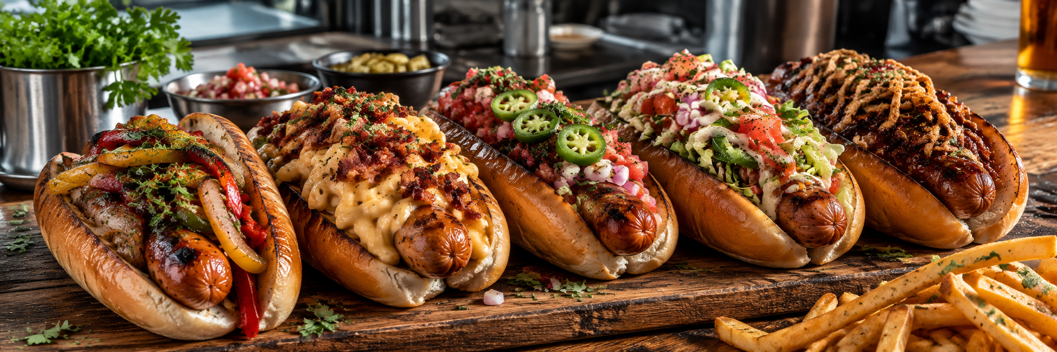 Gourmet Loaded Hot Dog Feast